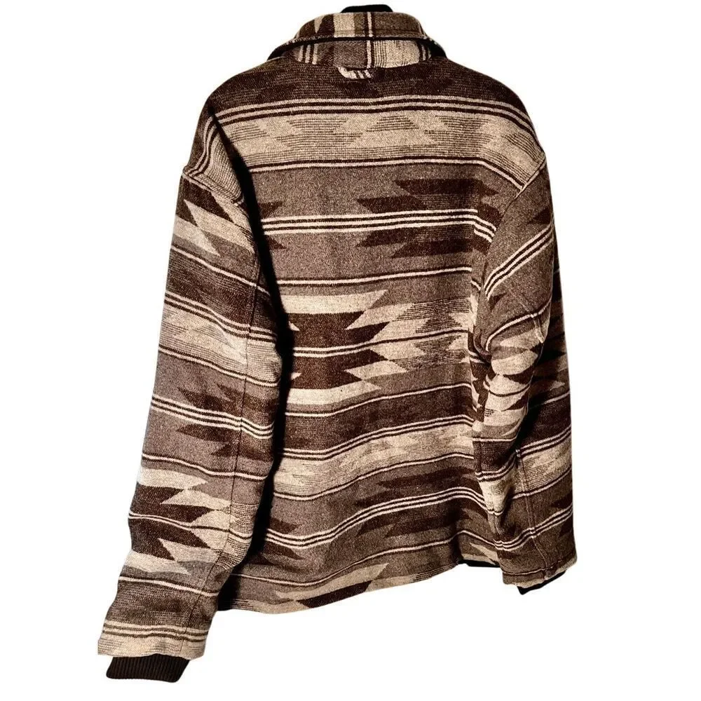 NWT JACHS New York Men's Aztec Sherpa-Lined Shirt Jacket Size XL